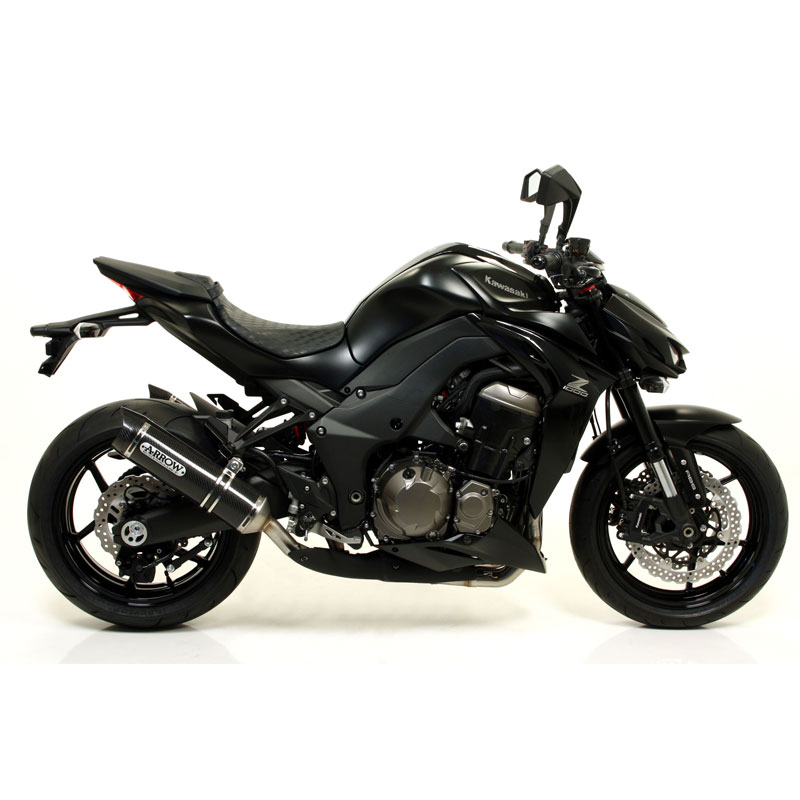 Juego escapes aluminio negro fondo acero Arrow KAWASAKI Z1000 10-